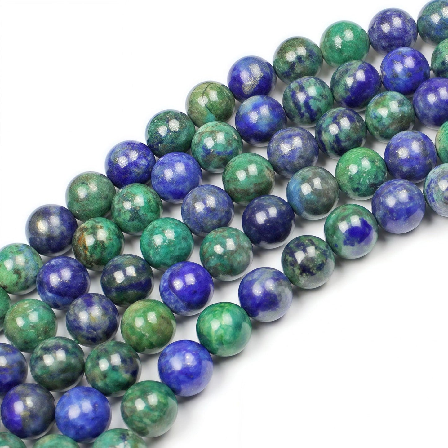 MJDCB 5A Natural Phoenix Lapis Lazuli Round Loose Beads for Jewelry Making DIY Bracelet Necklace 15'' (10mm)