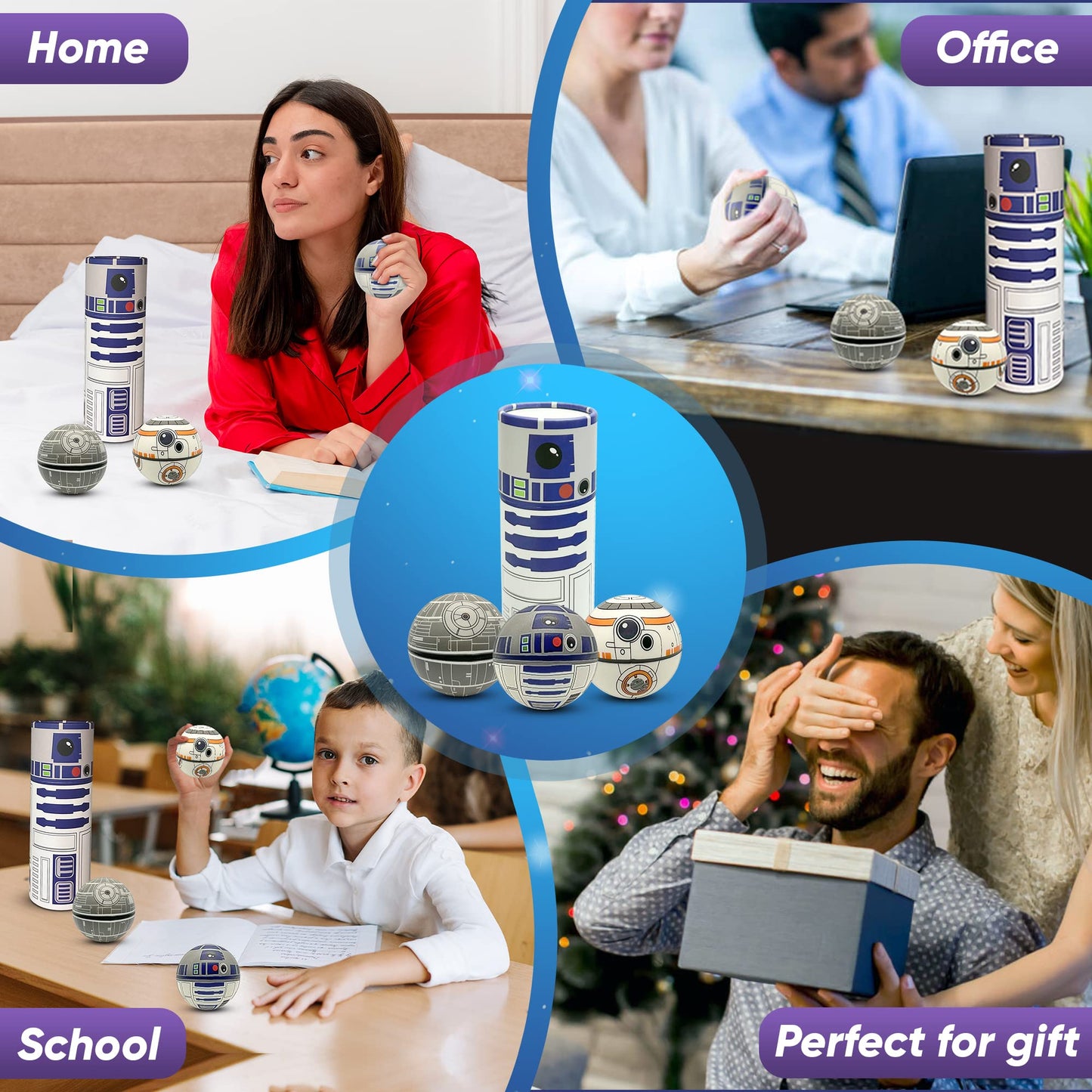 Stress Balls Squishy Set - Pop Fidget Toy for Kids and Adults, Relief Fidget, Anti Squeeze Use Play/Decor/Help Relieve Stress/Improve Concentration Focus