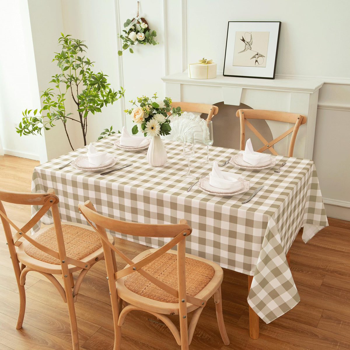 Waterproof Plaid Tablecloth Fabric