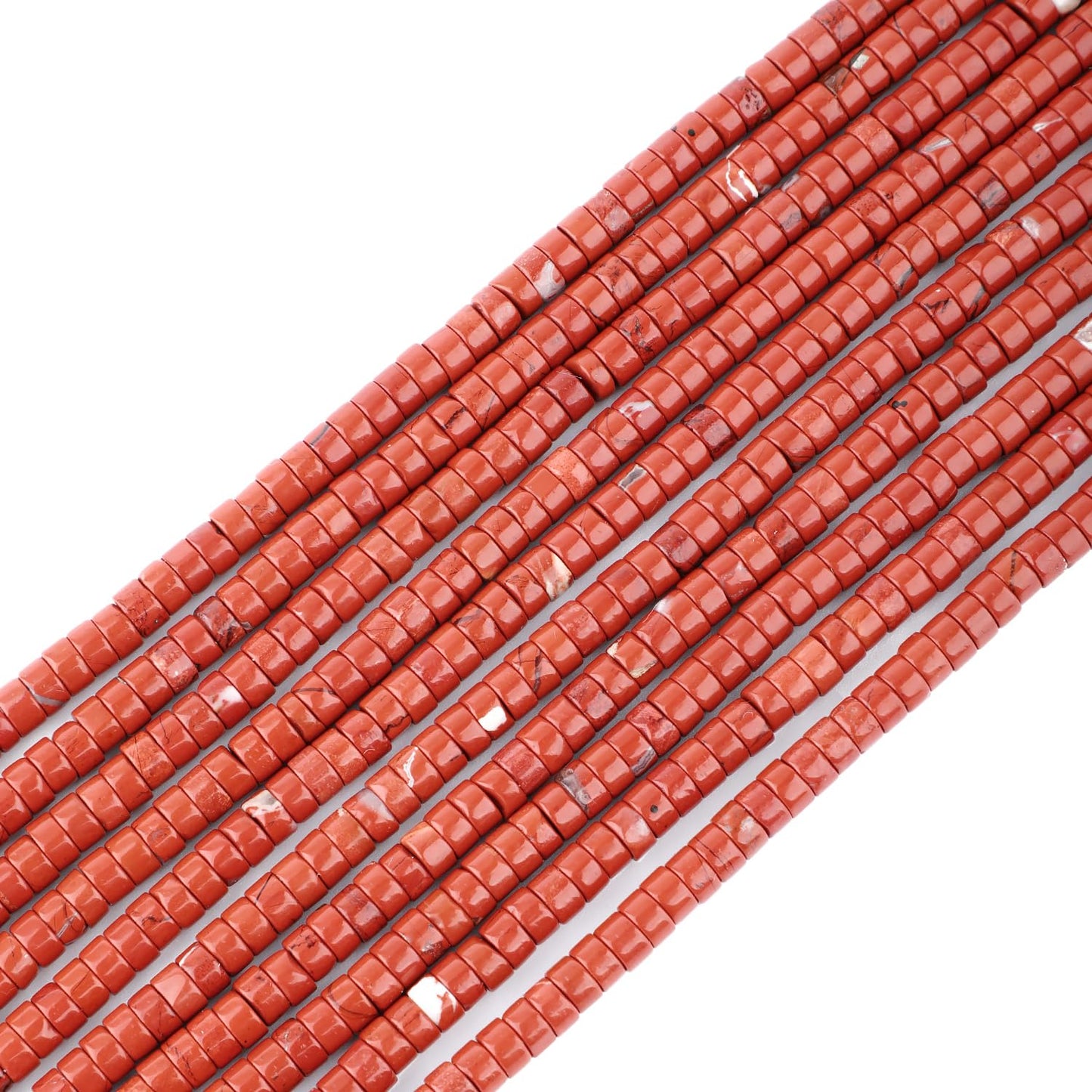 Natural Red Jasper Heishi Spacer Beads Loose Semi Precious Flat Round Gemstone Disc Shape Stone for Beading Jewelry Making 4x2mm 15.5"