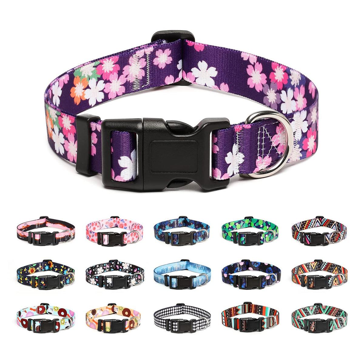 Mercano Adjustable Dog Collar - Special Design Patterns, Soft Nylon Comfortable Sturdy Pet Collar for Small Medium Large Dogs (XS, Tribal Red)