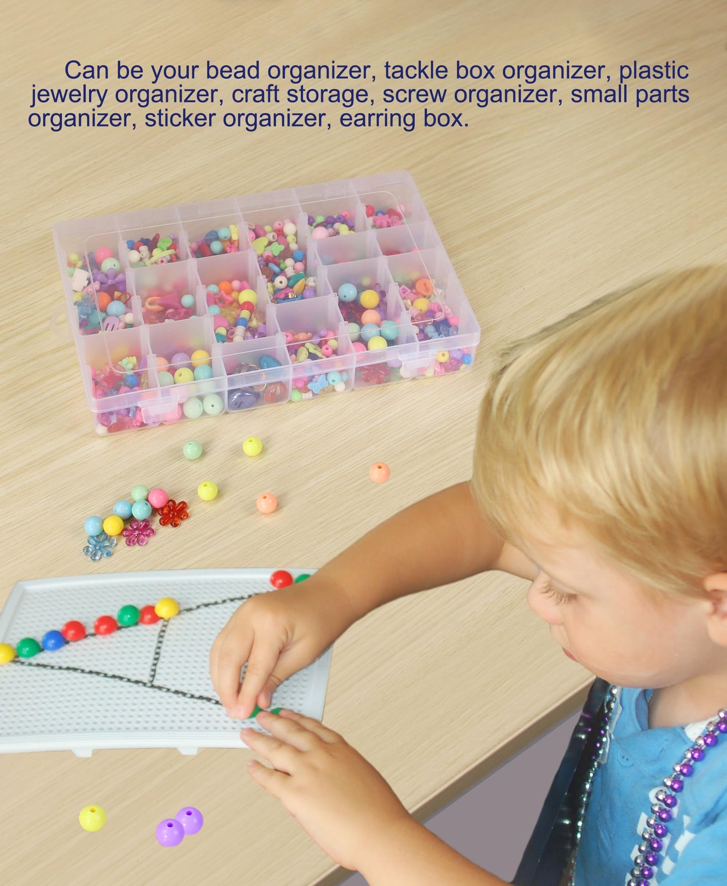 Eujqo 8 PCS 36 Grids Bead Organizer Box Plastic Box Clear Box Organizer 3600 Tackle Box Organizer Bead Containers Plastic Organizer Compartment Organizer Box Jewelry Earring Organizer (8 Pcs)
