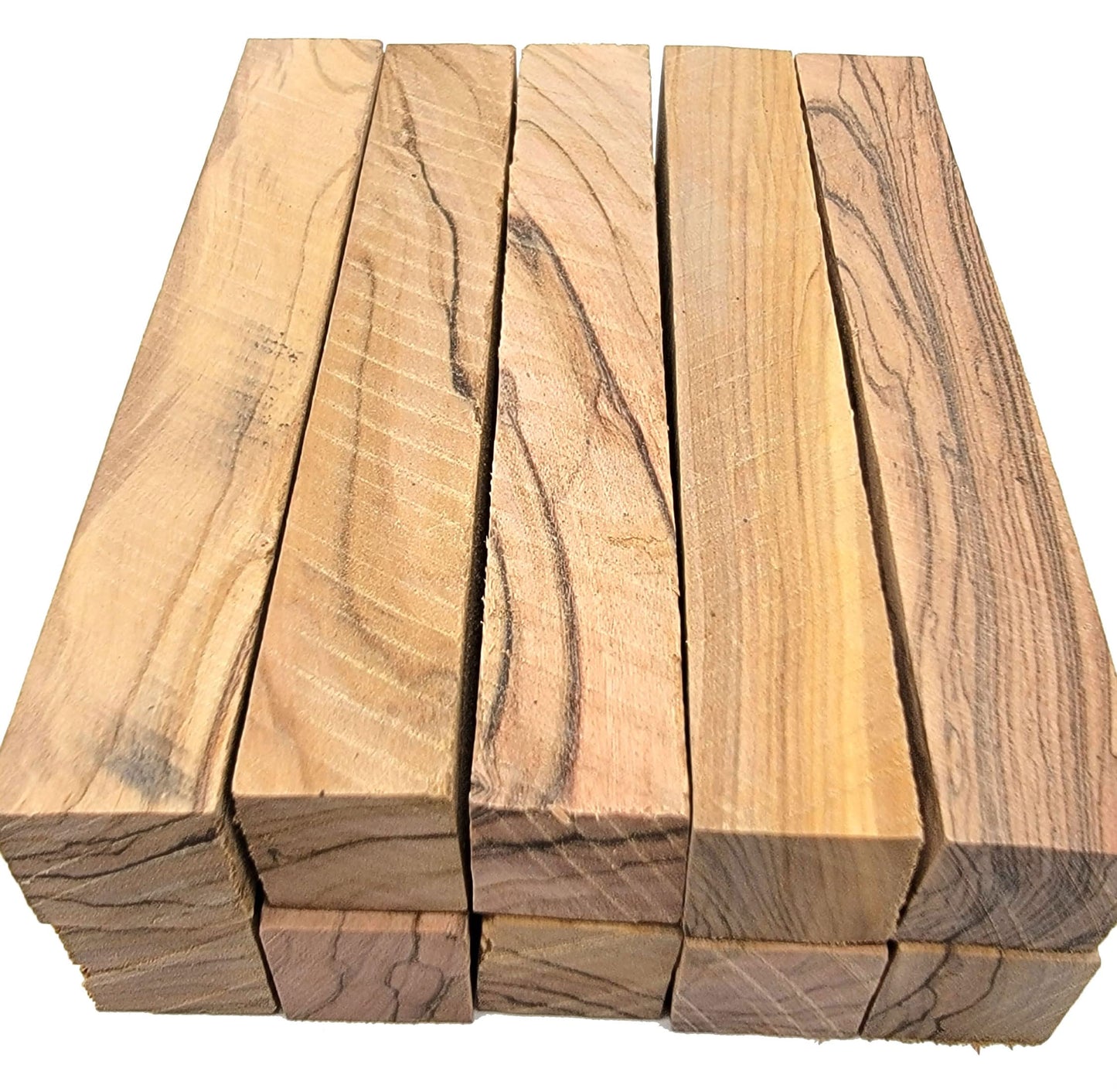 Zuluf 10 Authentic Bethlehem Olive Wood Pen Blanks with Certificates - BLANK104, Exotic Holy Land Wood Turning Blanks, 0.75" x 0.75" x 5" - Ideal for Pen Making, Woodturning, & Carving Projects