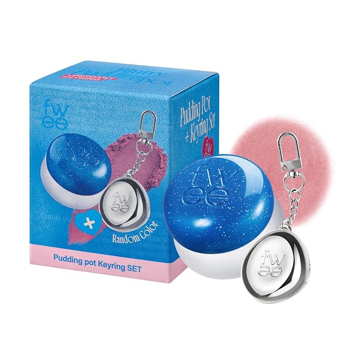 fwee Blurry Pudding Pot + Keychain SET | Airbrushed Blush & Lip, Buildable Pigment, Long-lasting, Lightweight, Easy to Blend, Natural Soft Matte Finish Makeup – Into (Nude Pink) | 0.17 oz