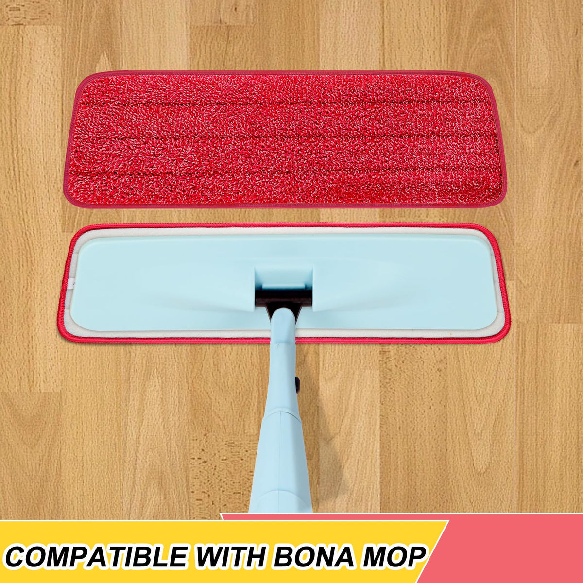 8 Pack 16.5 inch Reusable Mop Pads Microfiber Spray Mop Replacement Heads for Wet (8 Count)