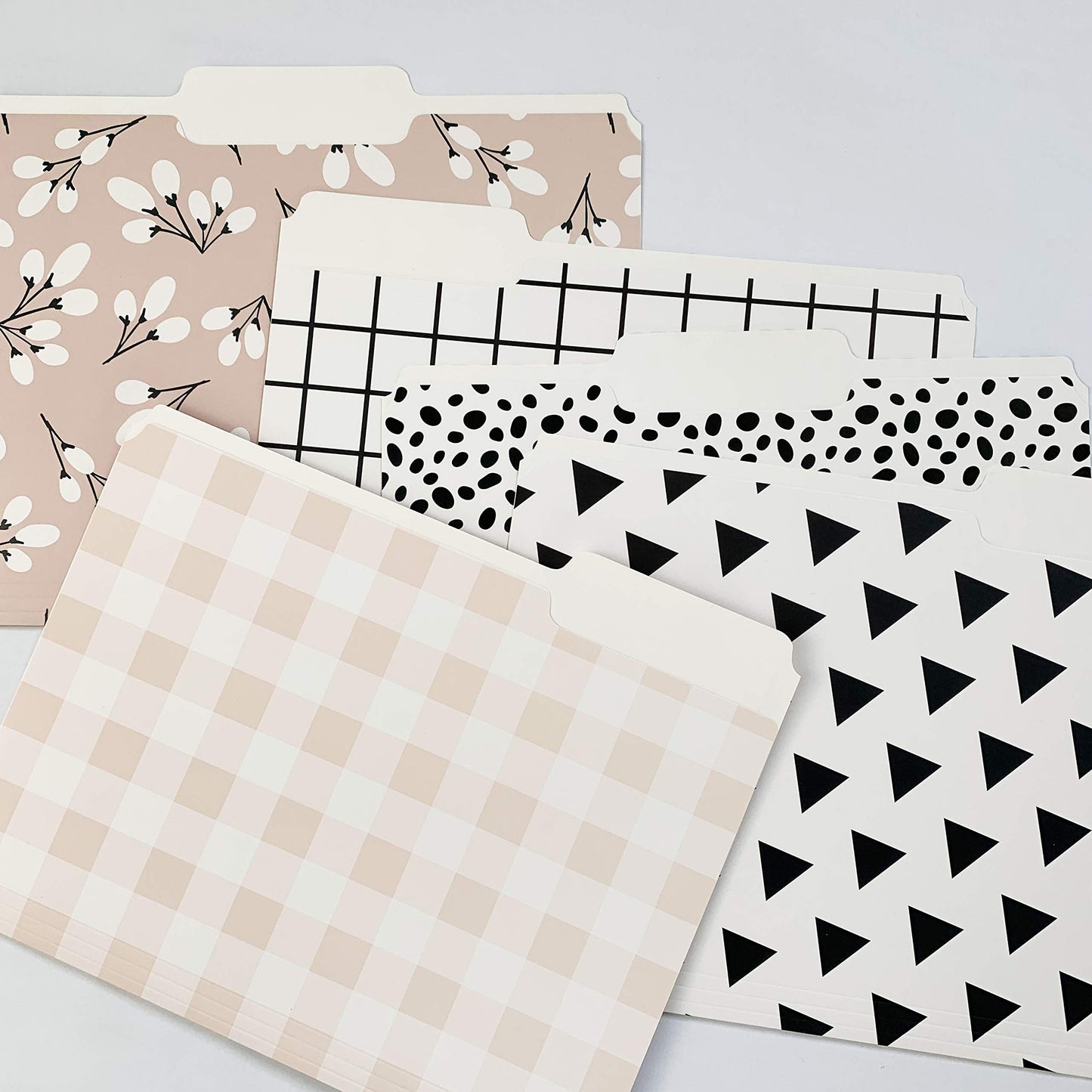 Cute File Folders, Set of 12 3-Tab Letter Size Decorative File Folders Boho Manilla 8.5 x 11 – Pretty Designer Home Office School Supplies (Tranquility)