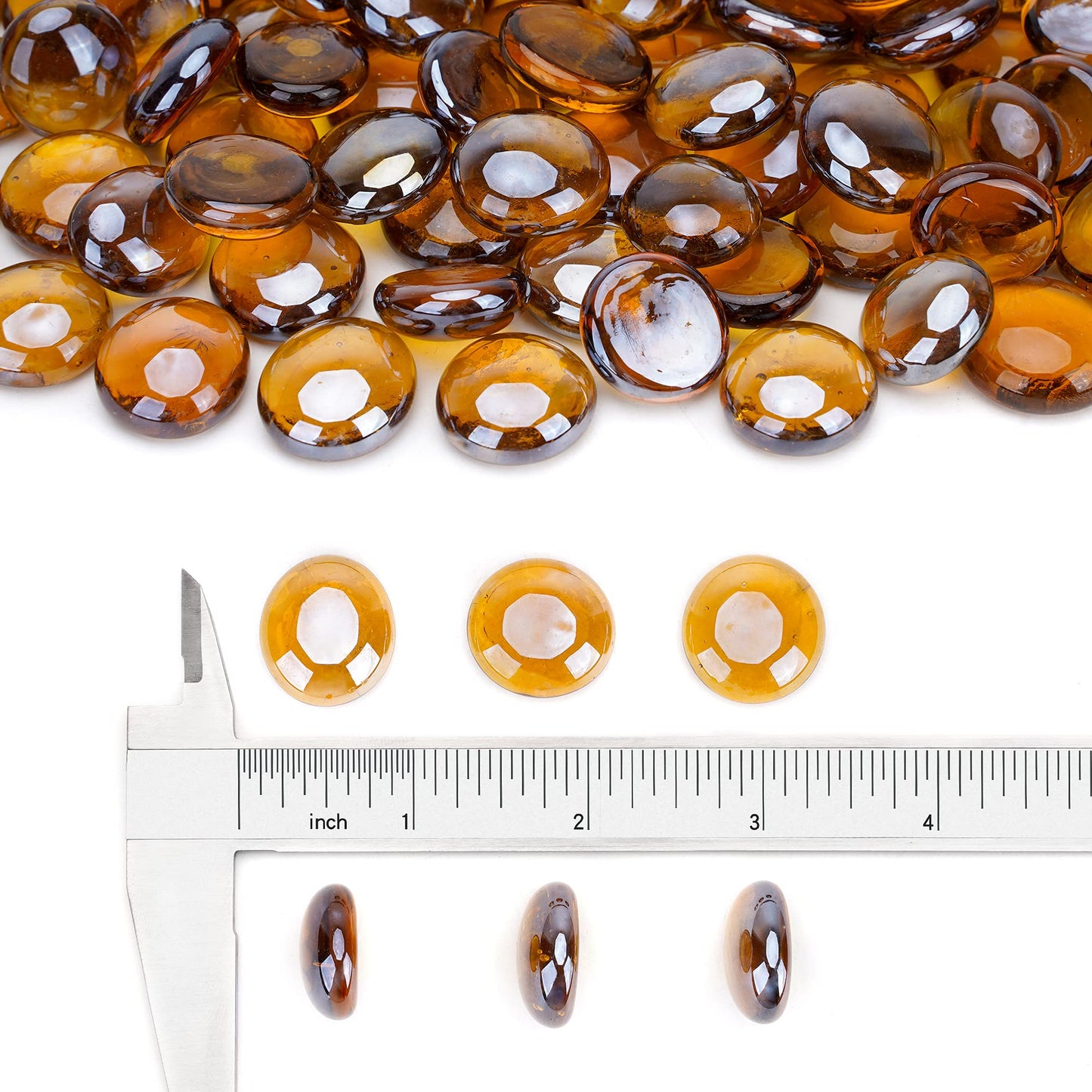Stanbroil 10-Pound Fire Glass Beads - 1/2 inch Luster Fire Glass Drops for Fireplace Fire Pit | Gas Log Sets | Landscaping | Fish Tank, Caramel Luster