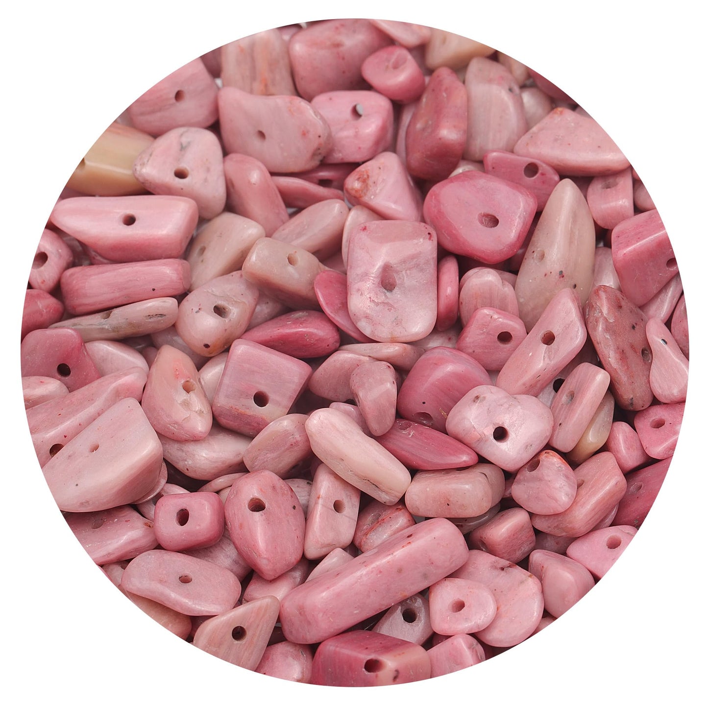 Youngbling Natural Chip Stone Beads 450 Pcs 5-8mm Healing Crystal Irregular Gemstone Drilled Lose Rocks Rhodochrosite Beads Bulk for Bracelet Jewelry Making