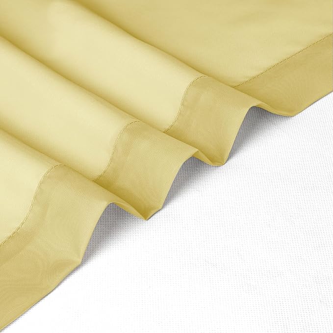 Chyhomenyc Mustard Yellow Sheer Curtains 63 Inches Long, Light Filtering Window Sheer Curtain Panel Drapes, Elegant Rod Pocket Soft Voile for Bedroom Living Room, Each 42Wx63L Inches, 2 Panels