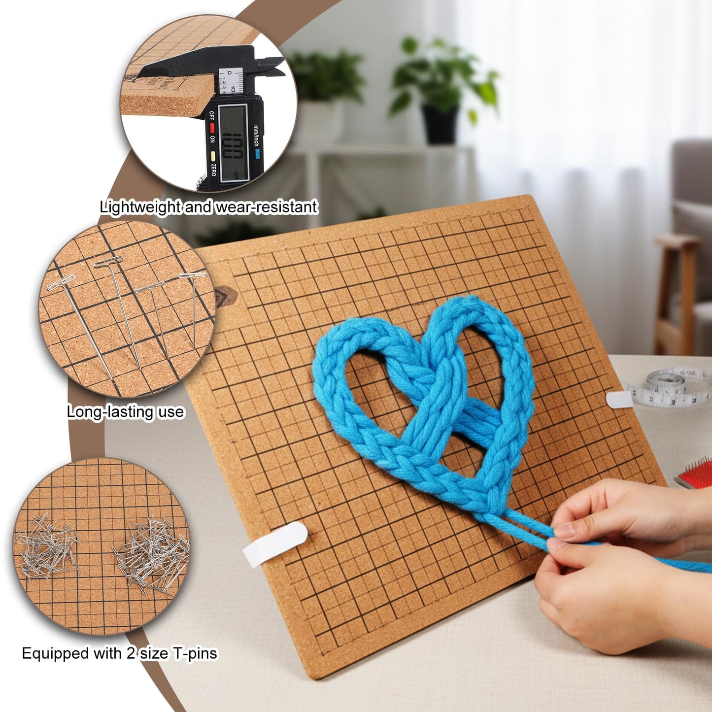 SHENLIU 108 Pcs Macrame Kit 12×16 Inch Macrame Board and Pins, Double Sided Grids Handmade Braiding Making Board, Metal Adjustable Holder, Brush Scissor Ruler for Bracelet Creating, Knotting Creations