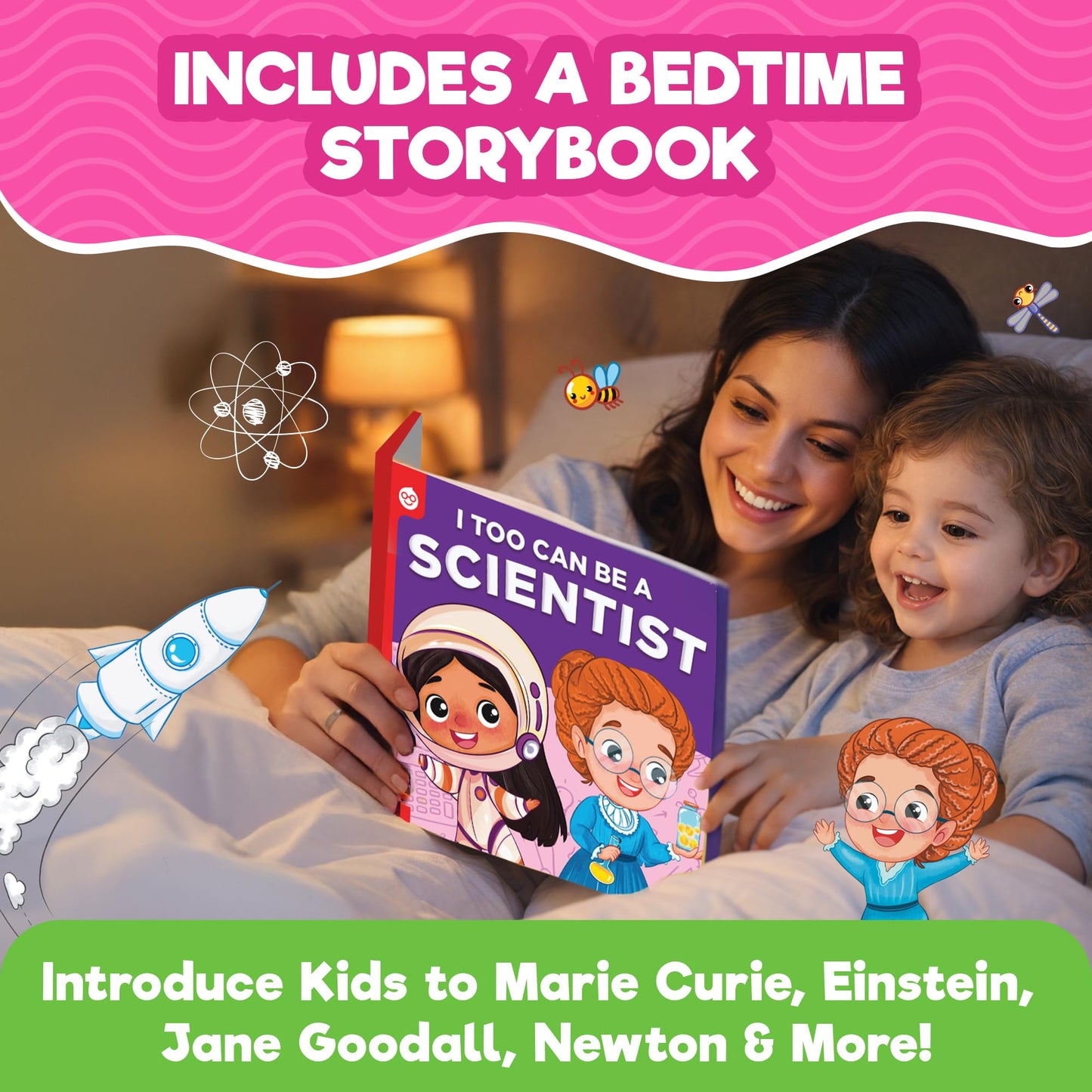 Doctor Jupiter Preschool Science Kit for Kids Ages 3-5 | Toddler Learning Activities, Birthday Gift Ideas for 3-4-5 Year Old Girls | Learning & Educational Toy STEM Kit with 100+ Experiments