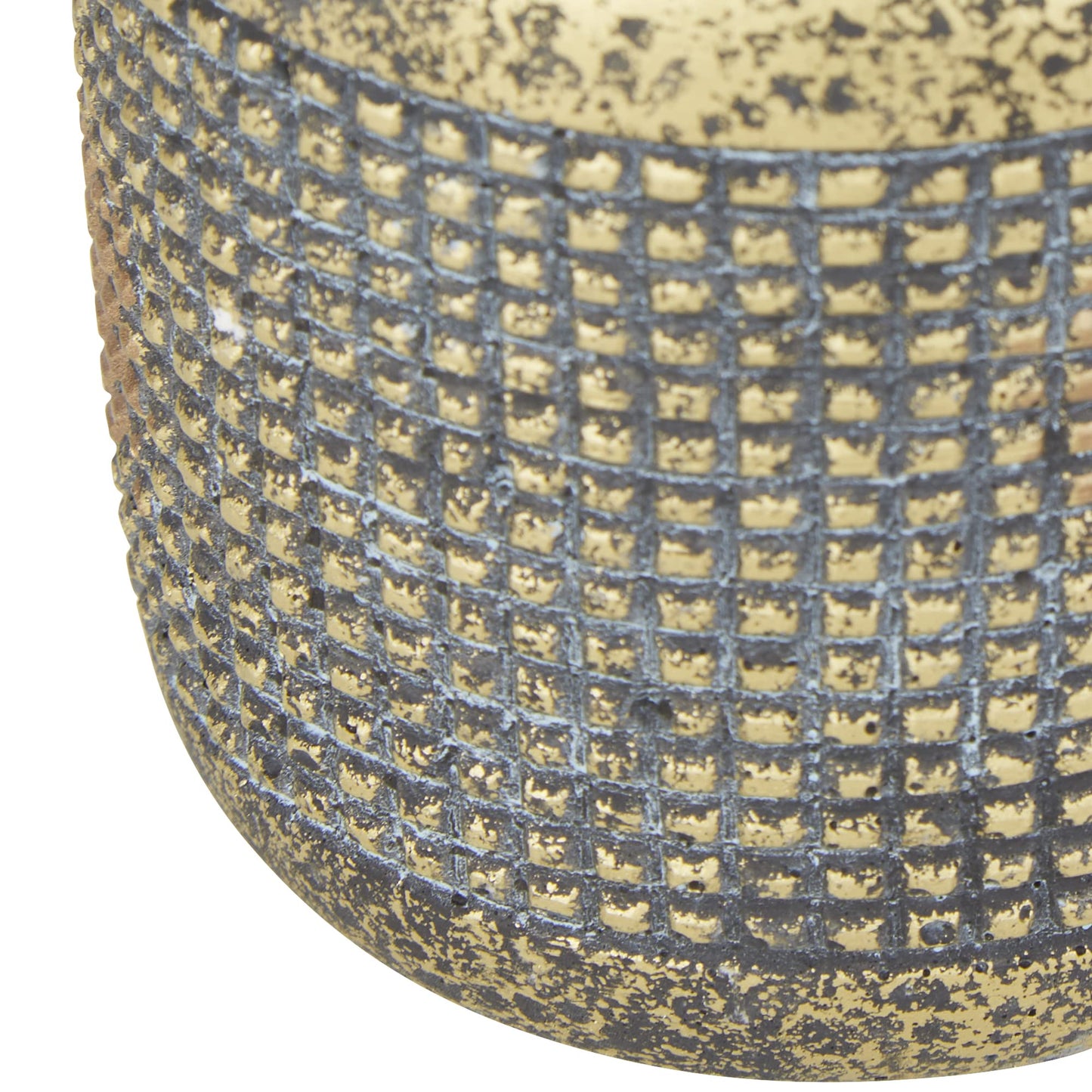 DII Planter Pot Collection Distressed/Weathered Indoor & Outdoor Cement, for Plants or Flowers, Small 4x3.75/Large 5x4.75, Modern Metallic, 2 Piece