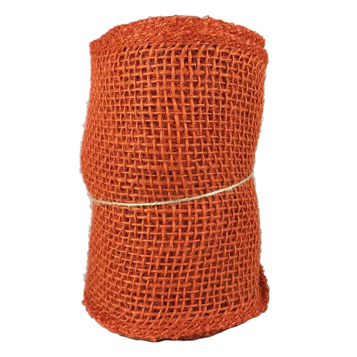 Orange Burlap Craft Ribbon Roll 5.5 in X 15 Ft