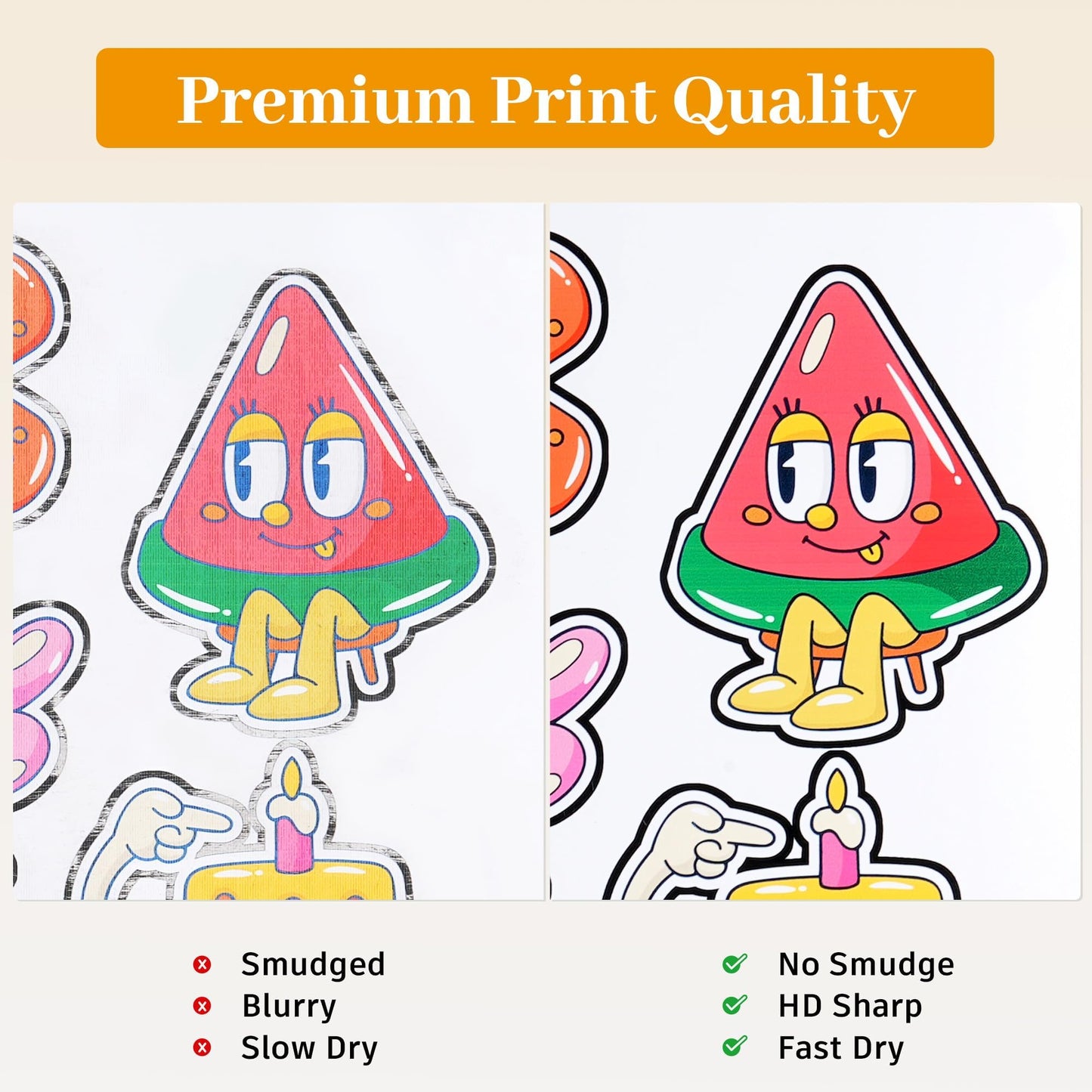 QYH Printable Vinyl Sticker Paper for Inkjet & Laser Printer - Matte White Waterproof, 50 Sheets Vivid Colors, Compatible with Cricut, Silhouette, Ideal for Small Business & DIY- 8.5"x11"