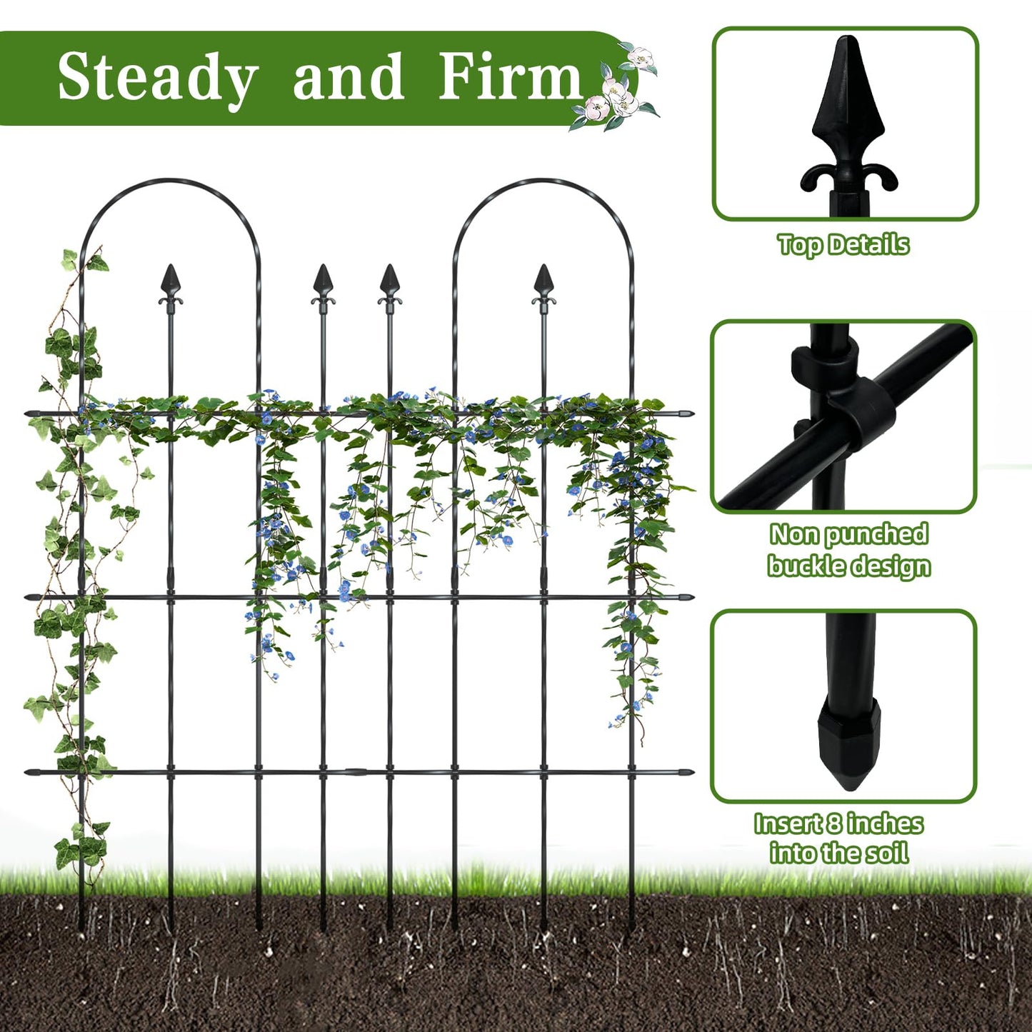 BUKLIYN Garden for Climbing Plants - Trellis for Climbing Plants Outdoor for Vines Plant Fresh Flower Vegetable Support, Plant Trellis Outdoor:82.5"*55"(2 Pack)