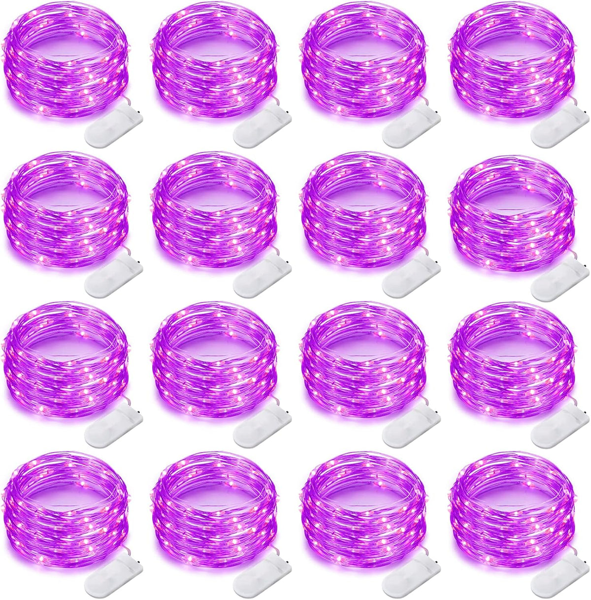 16 Pack 30 Led Fairy Lights Battery Operated String Lights 10 Feet Waterproof Twinkle Lights Mason Jar Purple