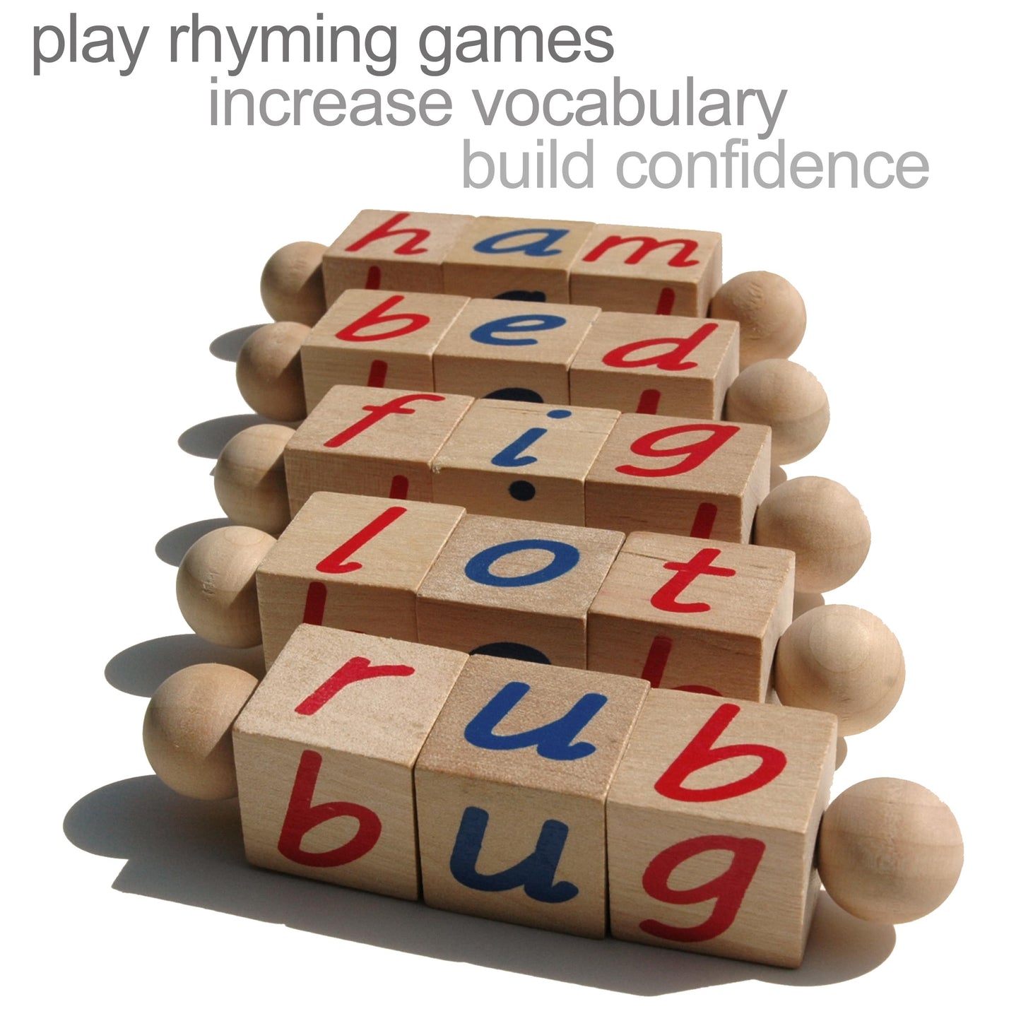 Quality Montessori Phonetic Reading Blocks for The Beginning Reader | Tangible Preschool Learning Material | Phonic Word Building Activity Toy