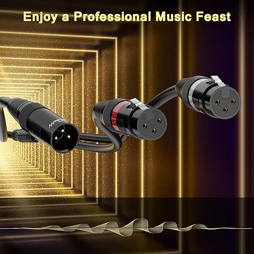 Mygatti XLR Splitter Y-XLR Cable 40 FT, Gold-Plated 3-Pin XLR Male to Dual Female Patch Y Cable, Bi-Directional Balanced Microphone Adapter Cord, Oxygen-Free Copper