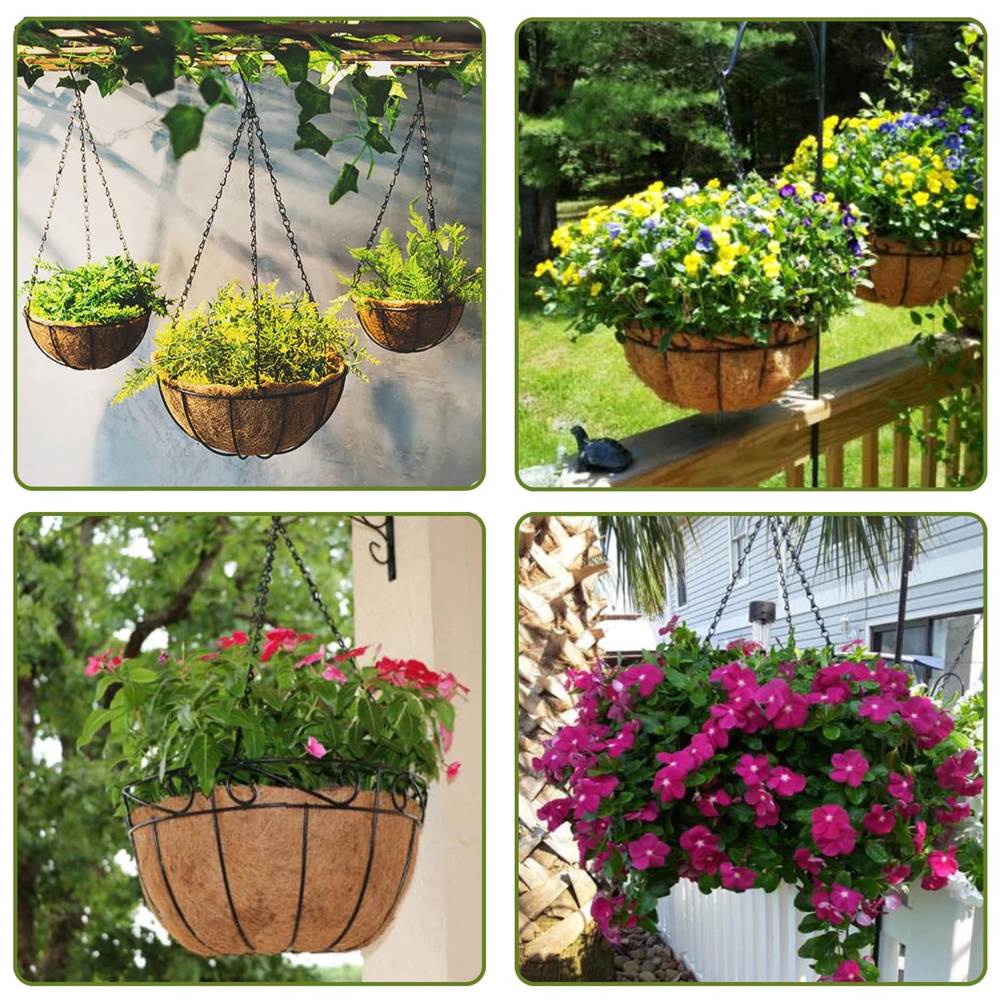 Heybe 20 Inch Hanging Basket Chain, 3 Point Hanging Chains with Hooks for Pot Planters Bird Feeders Lantern Lamp,Extended Hangers for Hanging Badkeys(20 inch,3 Point)