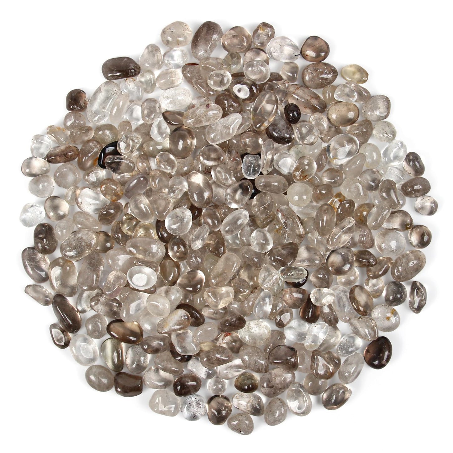 1.1lb Natural Crushed Smoky Quartz Crystal Tumbled Chips-Healing Crystals Chips Bulk, Crushed Crystal Gemstones for Crafts, Beautiful Package for Gift (Smoky Quartz)