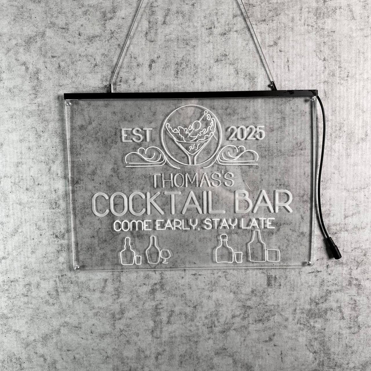 Personalized Bar Signs with Your Name for home wall light up with personalized pub name, man cave accessories, beer themed neon customizable lighted sign