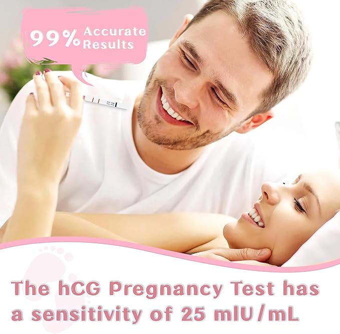 Pregnancy Test Strips with Urine Cups, 15 Count Individually Wrapped hCG Early Detection Home Tests Over 99% Accurate, Rapid Early Detection Pregnancy Test Strip 25mIU/mL