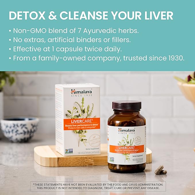 Himalaya LiverCare, Liver Cleanse and Detox, Herbal Supplement for Liver Support, Enhances The Detoxification Process, Liver Cleanse Formula, 375 mg, 90 Capsules, 45 Day Supply