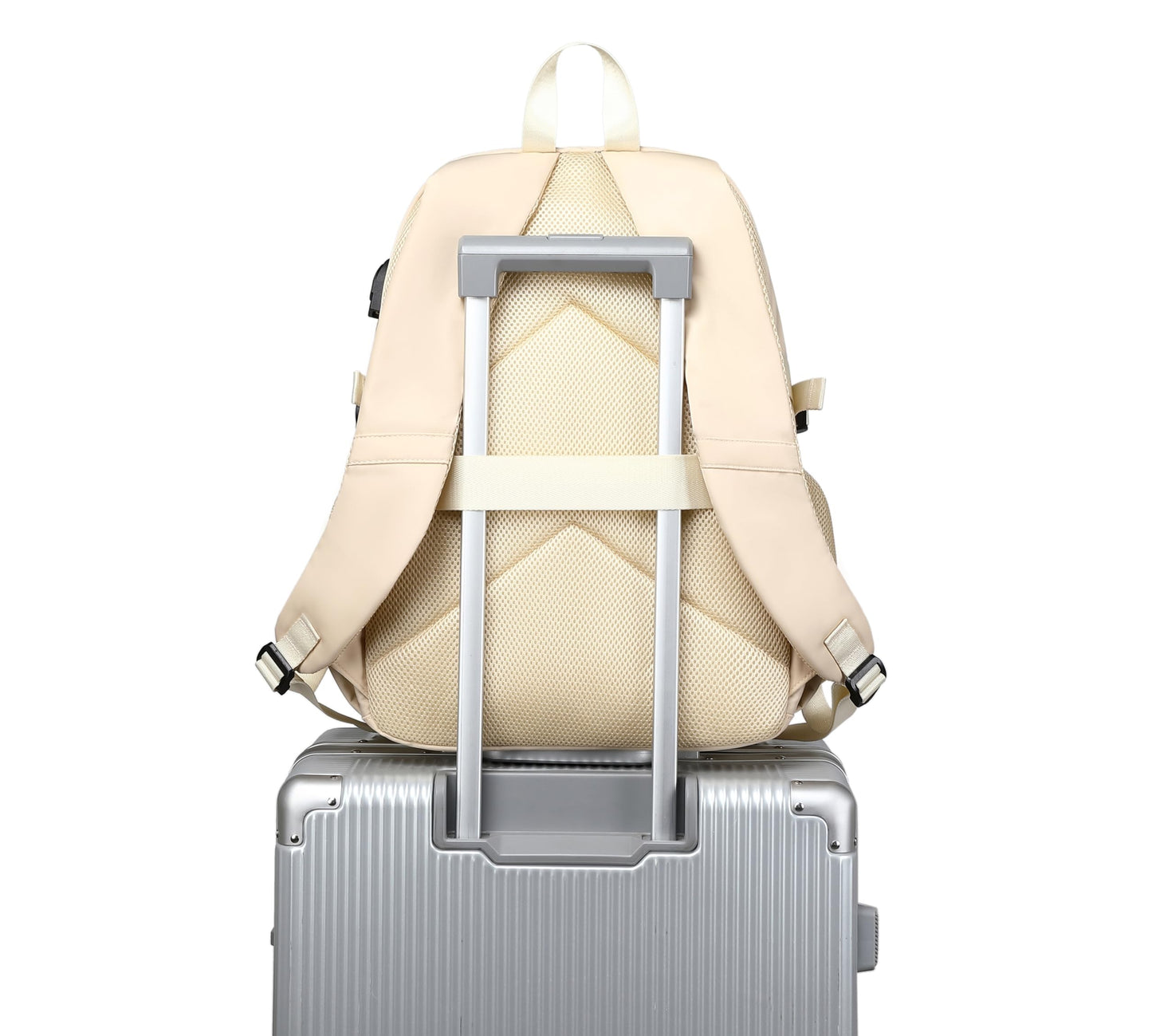 Wadirum Women Casual Backpack Set Girl School Bookbag Set Cute Laptop Ruaksack Beige