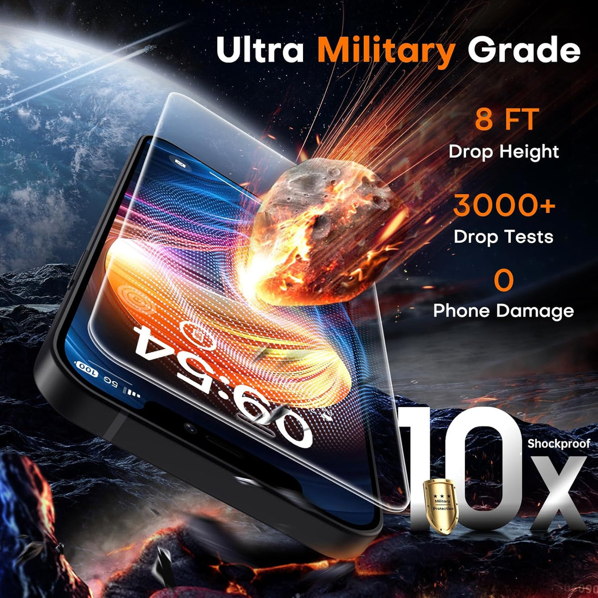 TOCOL for iPhone 12 Screen Protector 9H Hardness Military Grade Shatterproof HD Tempered Glass Full Coverage Easy Installation Case Friendly 2 Pack