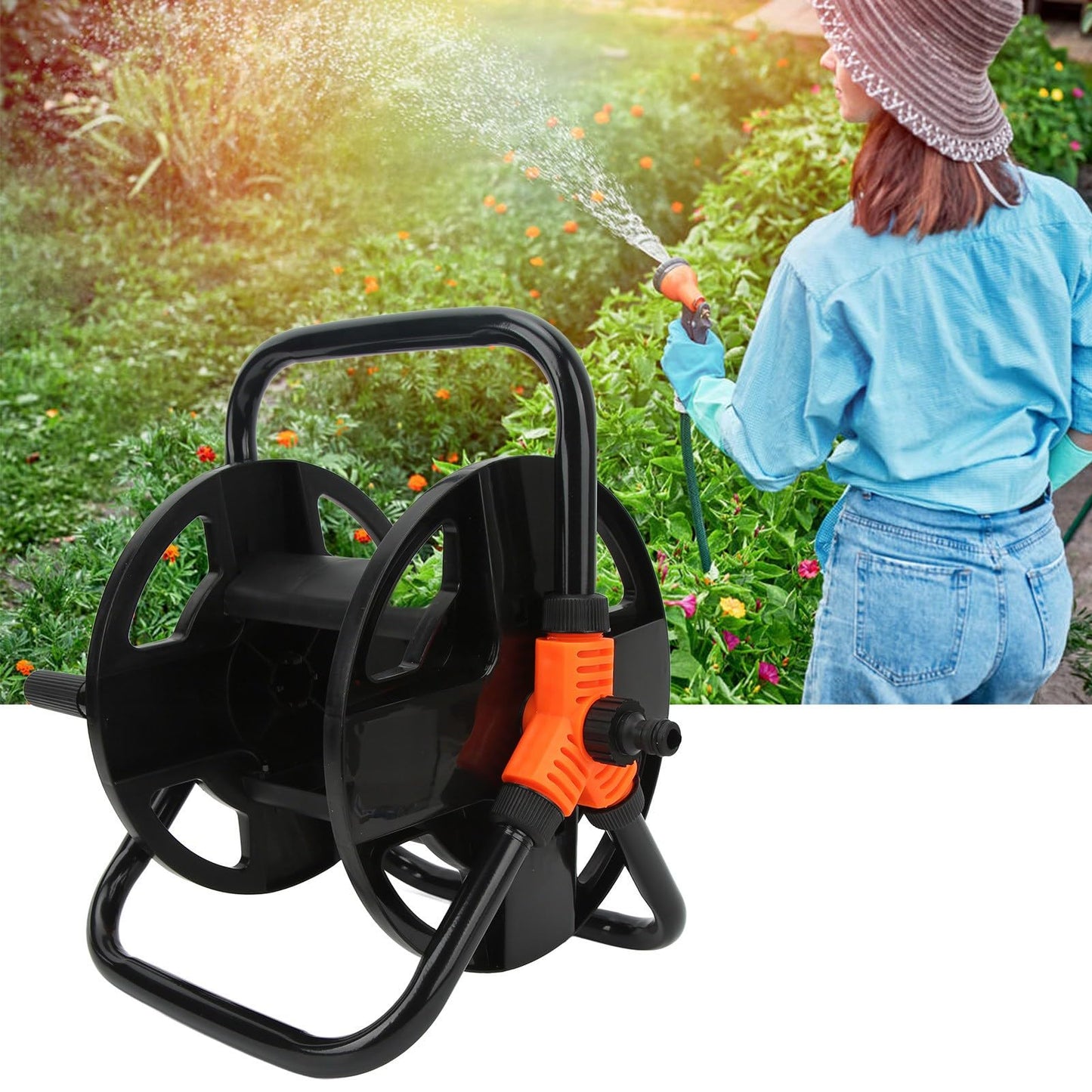 Gazaar Hose Winding Storage Reel Garden Hose Reel Single Arm Hose Reel Water Pipe Storage Rack Abs Single Arm Tool for Garden Car Washing Watering
