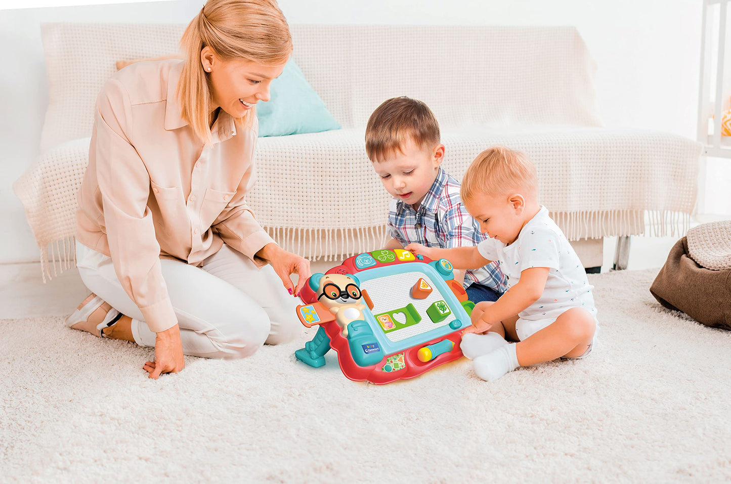 Clementoni 61338 Baby Interactive Magnetic Easel for Toddlers-Ages 18 Months Plus, Multicoloured