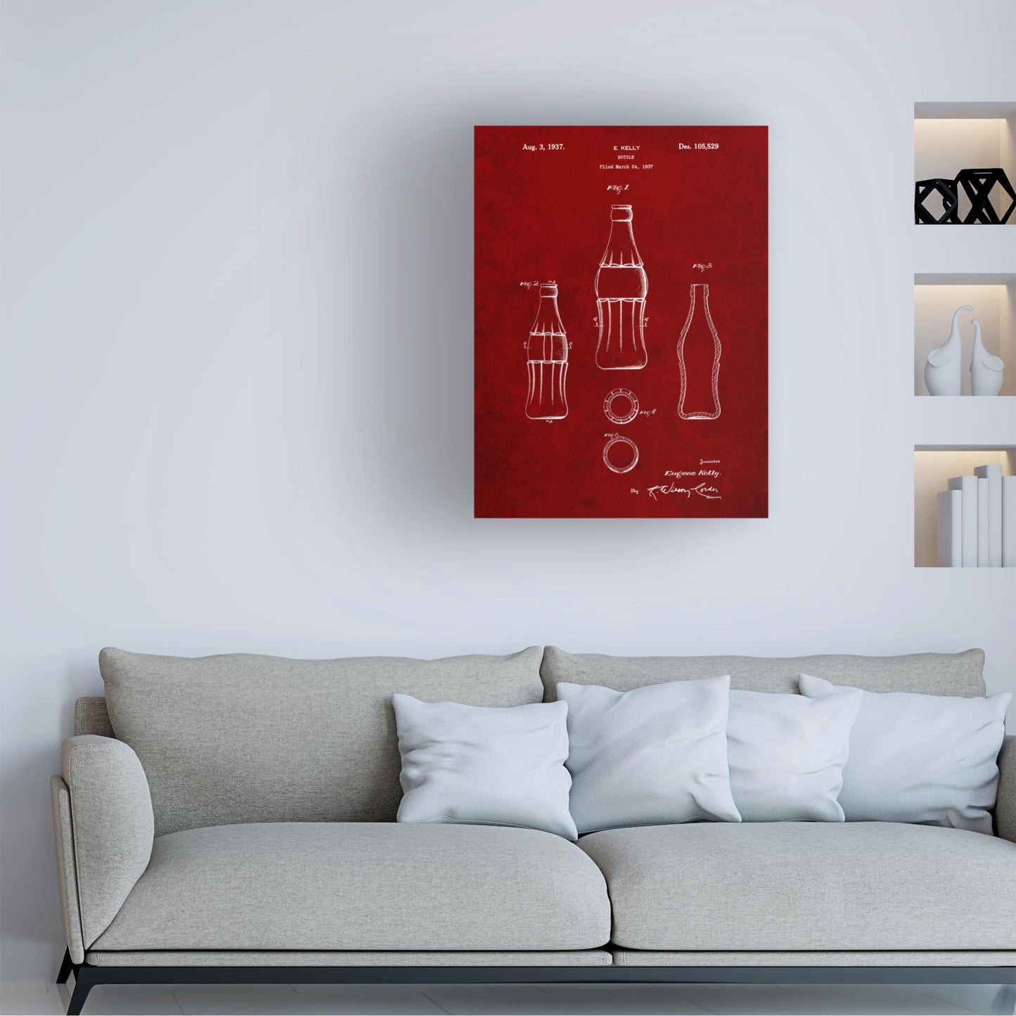 Trademark Fine Art D Patent Coke Bottle by Cole Borders, 18x24-Inch