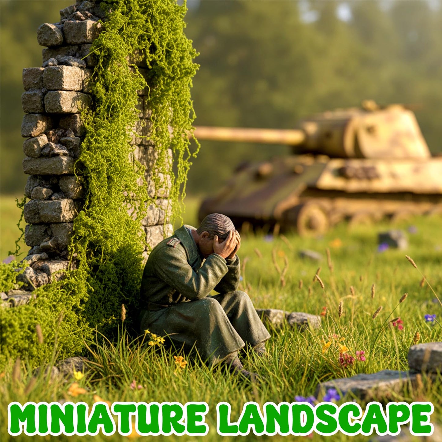 Warmtree Realistic Miniature Vines Simulation Vine Miniature Plants for DIY Mini Model Railway Fairy Garden Architecture Diorama Supplies Scenery Landscape Layout (Light Green)