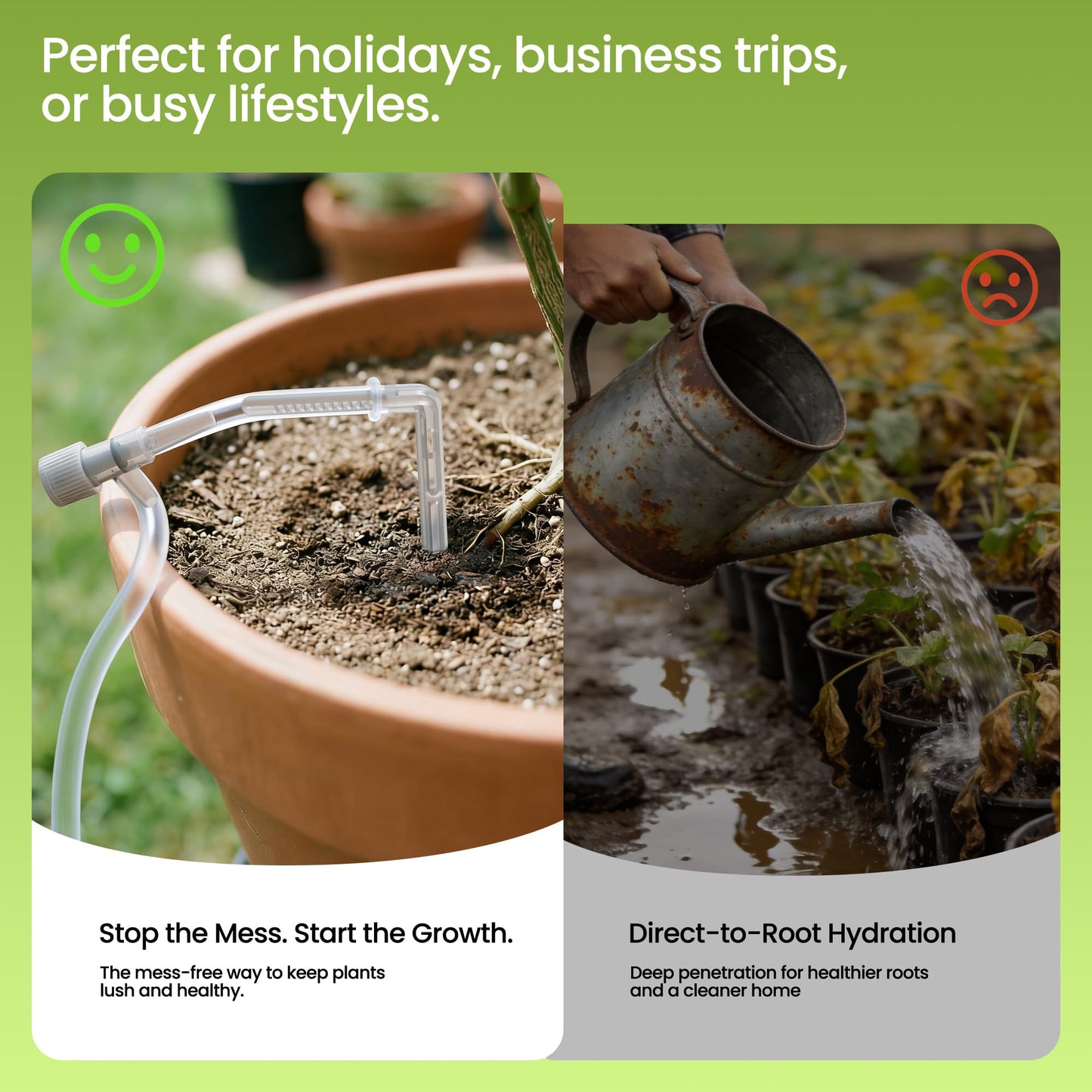 Garden Drip Irrigation System Timed Watering, Programmable Solar Water Drip for 15 Plants, Drip Irrigation Kit with 33FT 1/4'' Tube, 15x Tee Fitting, 15x Flow Valve, 15x Drip Stake(Battery Powered)