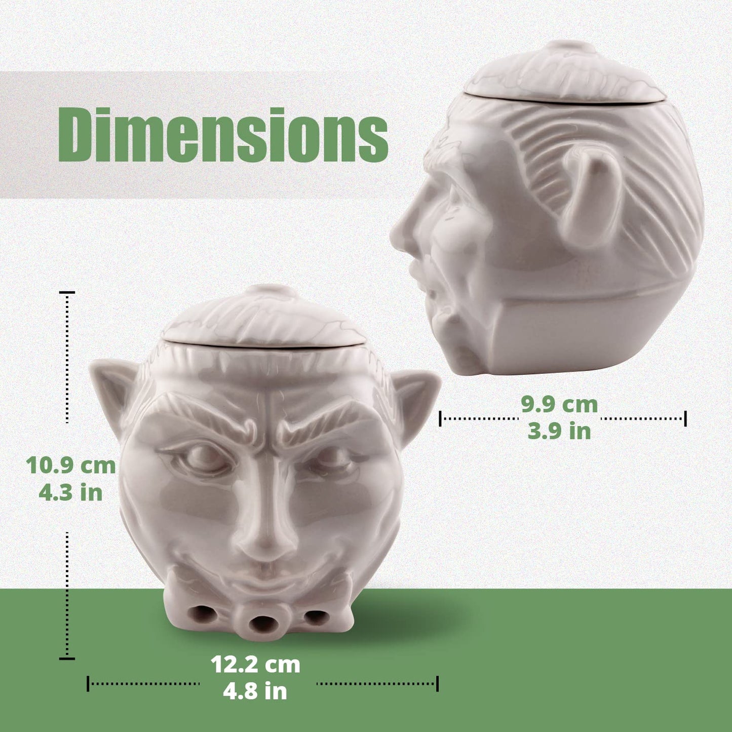 Kwirkworks Spooky Dracula Garlic Pot - Unique Ceramic Container with Three Ventilation Holes for Fresh Garlic Storage