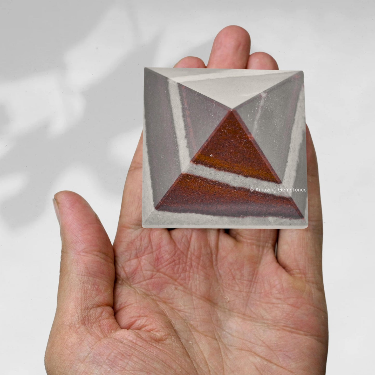 Amazing Gemstone Shiva Lingam Narmada Stone Pyramid Crystal Healing Stones - 2" Great Pyramid Figurine of Natural Stone Pyramid for Meditation, Reiki, Chakra Balancing and Crystal Pyramids Grid