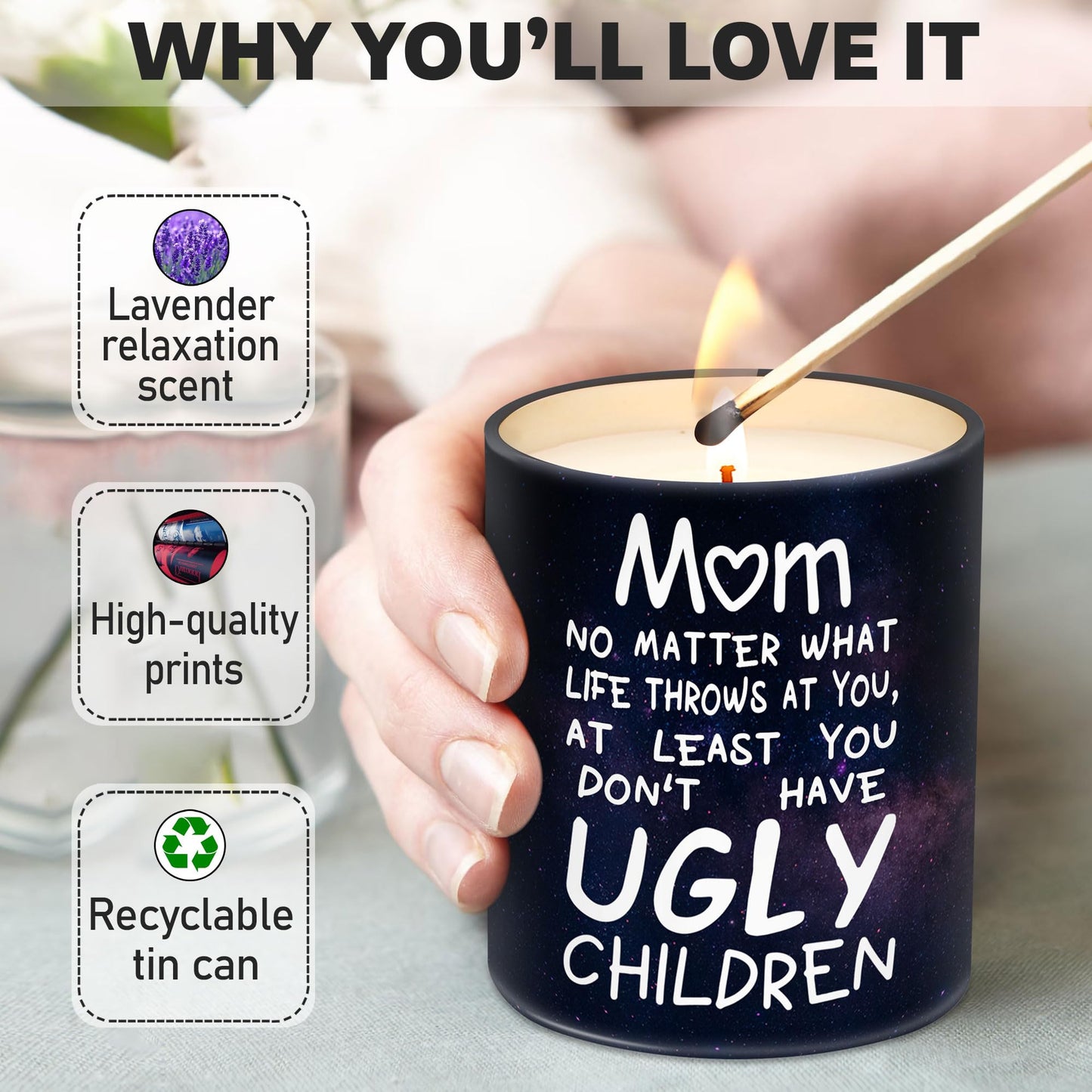 Mothers Day Gifts for Mom from Daughter, Son - Moms Birthday Gift Ideas, Cool Birthday Gift for Moms - Funny Mothers Day Candle, mom Soy Wax Candle