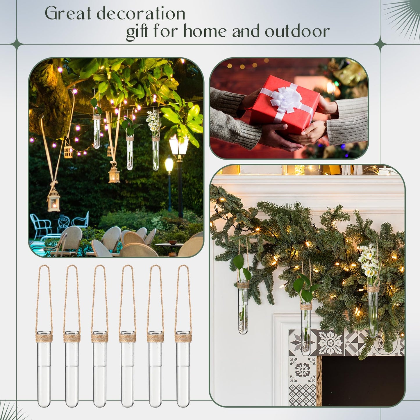 Baderke 9 Pack Clear Window Propagation Stations Plastic Window Planter with Suction Cups & Traceless Nails, Propagated Plant Holders with Bottle Brush, Hanging Vases Terrarium Gift(5")