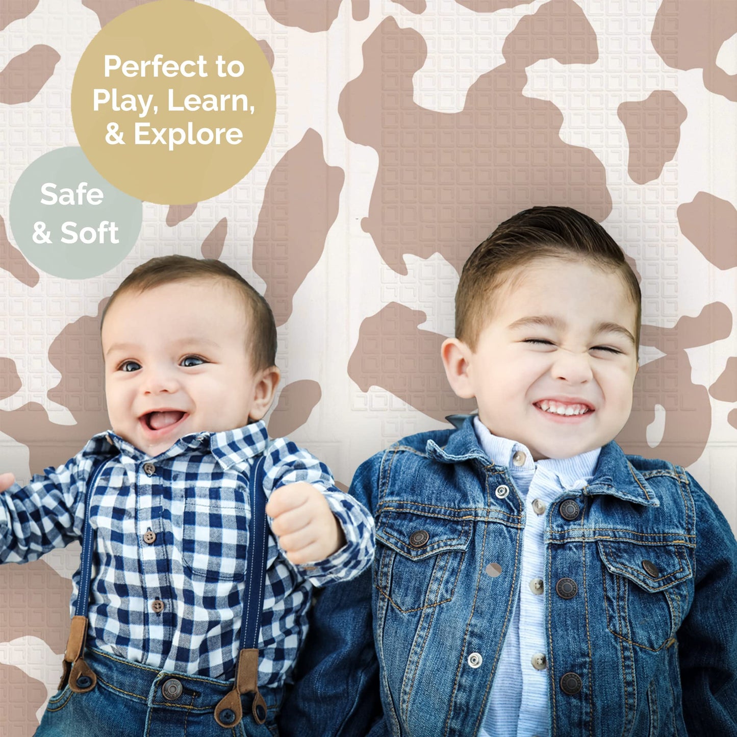 JumpOff Jo Foldable Foam Play Mat – Large Waterproof Baby & Toddler Activity Floor Mat, Double-Sided 70 x 59 Inch Play Surface - Westbound