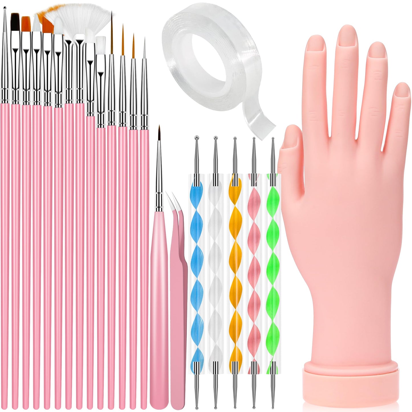 Practice Hand for Acrylic Nails Soft Touch Mannequin Hand for Nails, Flexible and Bendable Fake Hand with nail tools for Nails for Nail Art Beginners