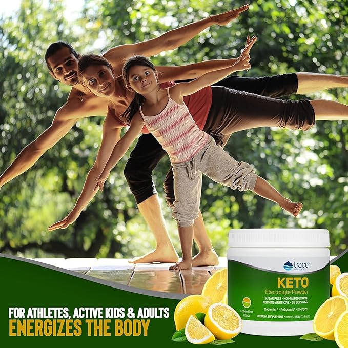 Trace Minerals Keto Electrolyte Powder - Keto Hydration Support Supplement - Mineral Supplement for Energy & Muscle Stamina Support - Zero Carb & Sugar-Free Formula - Lemon Lime, 13 oz (55 Servings)