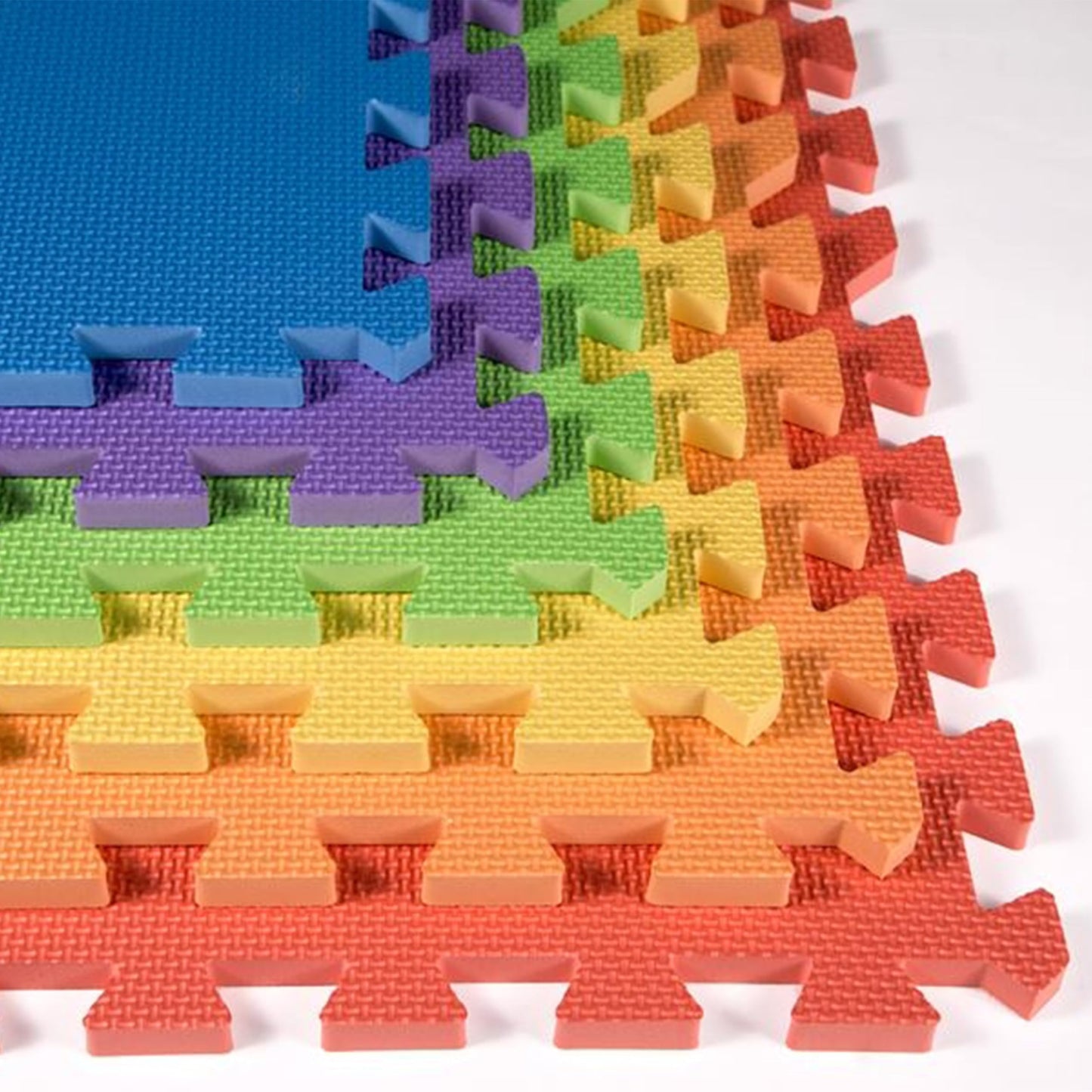 FlooringInc Baby Play Mat for Floor, Extra Large 2'x2' Foam Floor Tiles for Kids, Soft Interlocking Puzzle Mat, 1/2 Inch Thick, Non-Toxic EVA (Rainbow, 42 Tile Pack, 168 Sq Ft)