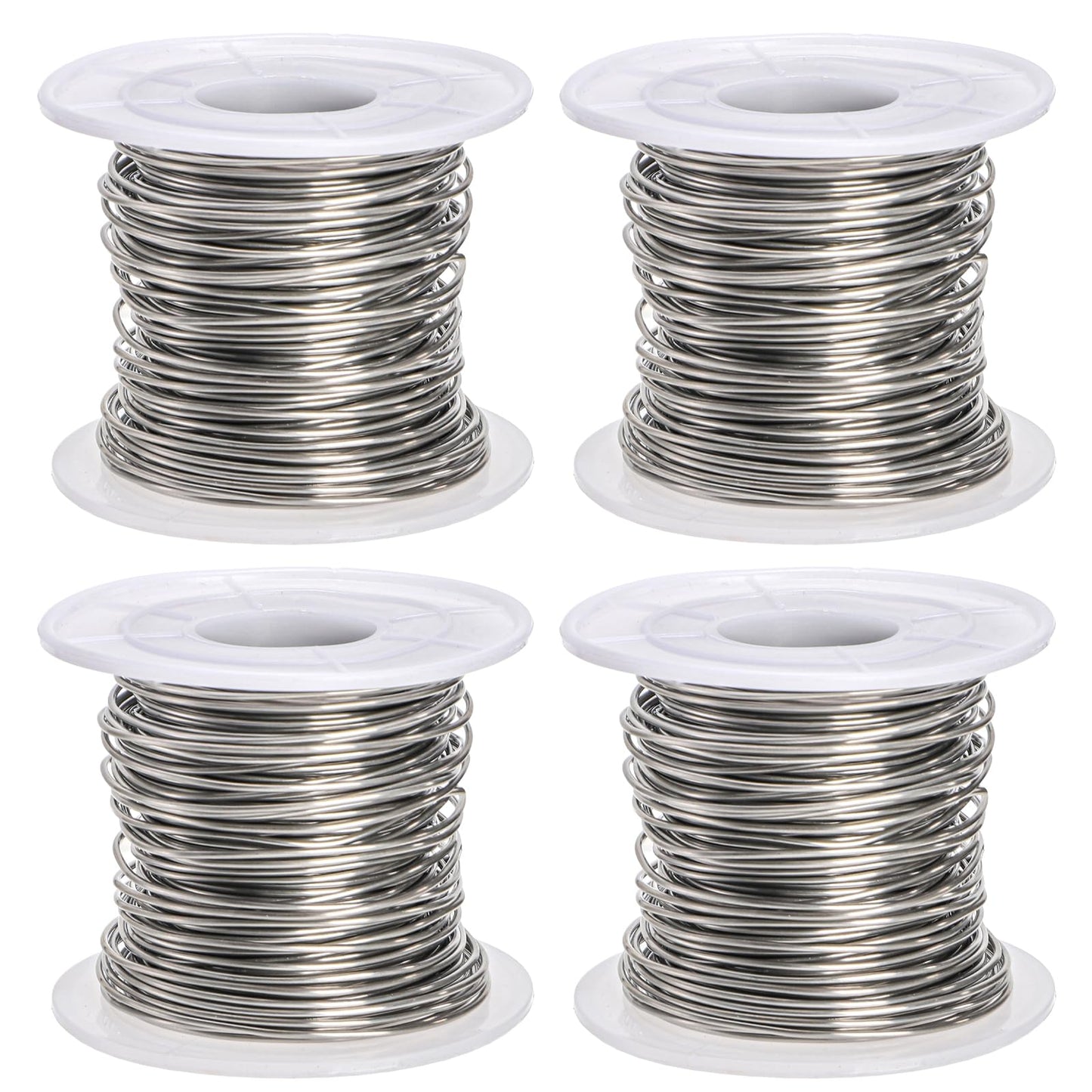Okllen 4 Pack 18 Gauge Stainless Steel Wire, 1mm Jewelry Wire for Craft Making, Wrapping & Sculpting, 4 Rolls Total 340 ft