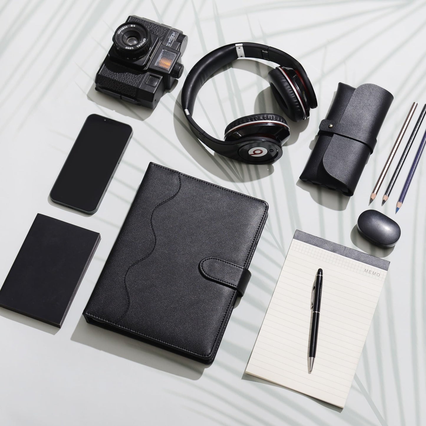 WASON A5 Binder PU Leather Journal Ring Portfolio Lined Notebook Refillable Paper Diary with Removable Clipboard Writing Notepad for Travel Business School Agenda Organizer (Black)