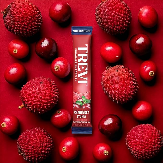 TREVI™ Sugar Free Electrolytes - Drink Mix Hydration Powder Packets - 28 Count - Cranberry Lychee