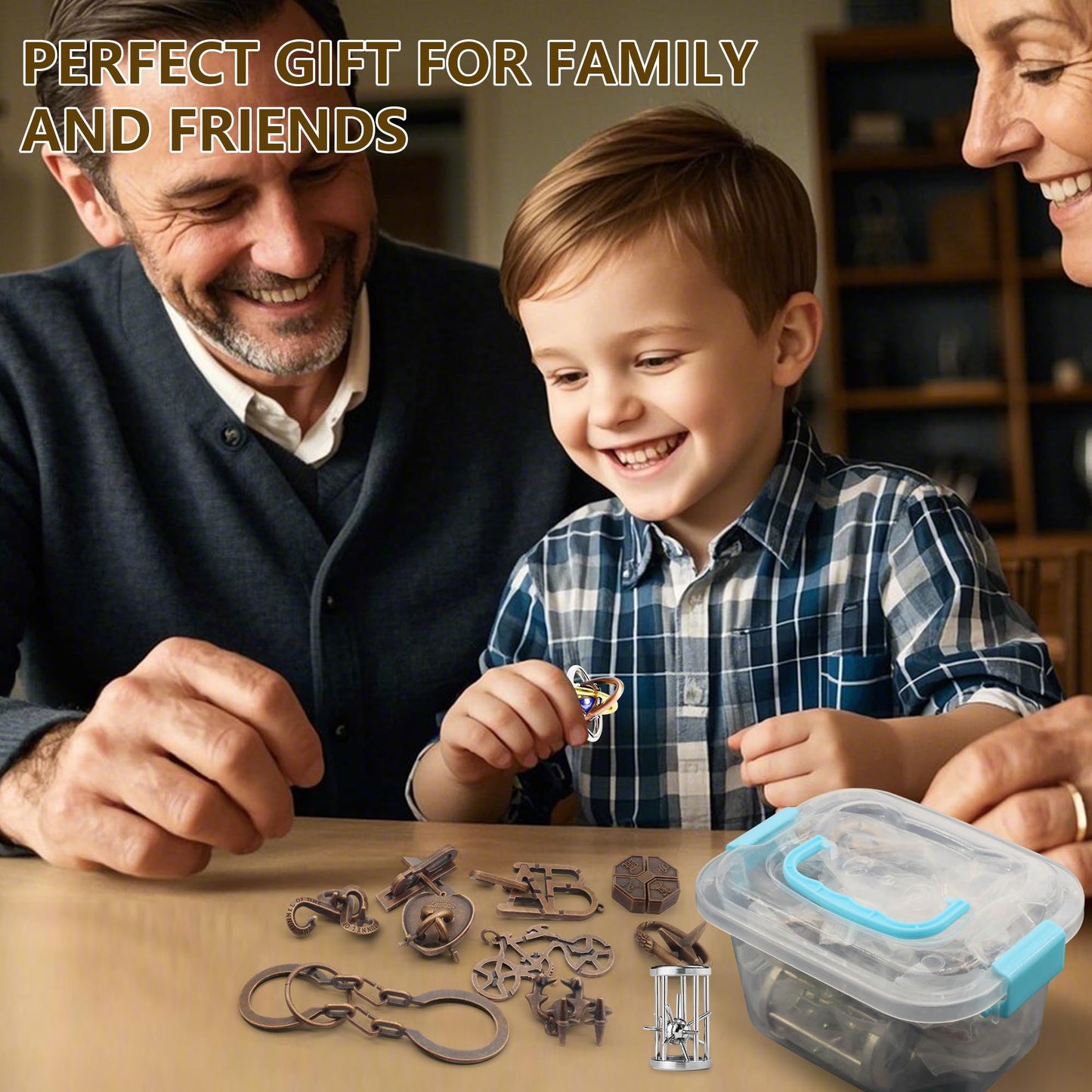12Pcs Brain Teaser Puzzles for Adults and Teens, 3D Metal Puzzle Set with Various Difficulty Levels, IQ Logic Challenge Disentanglement Game, Fun Handheld Brain Teasers for Focus, Gifts for Boys Girls