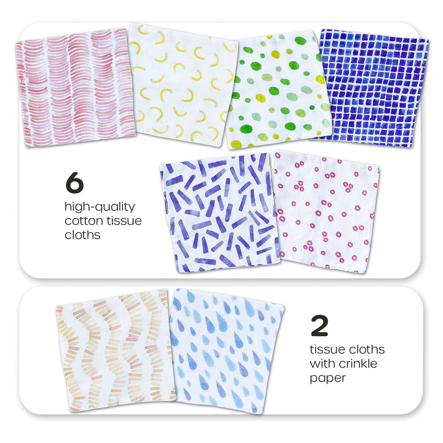 Quiggly Soft Fabric Tissue Box Toy for Babies- Montessori Sensory Development Toy for 6-12 Month Olds - 100% Cotton, Crinkle Tissues, Ribbon Details, Safety Mirror- Ideal for Infant Gross Motor Skills