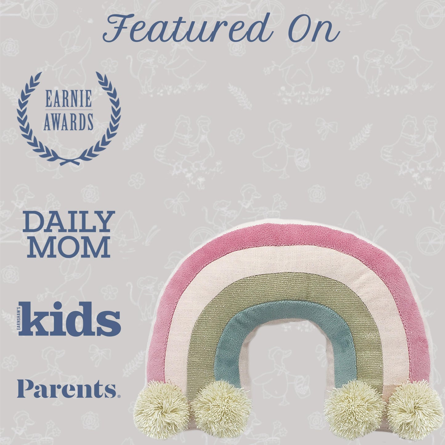 MON AMI Stuffed Rainbow Shaped Plush Toy – 11”, Decorative Plush Toy for Nursery, Playroom Décor, Gift for Kids of All Ages