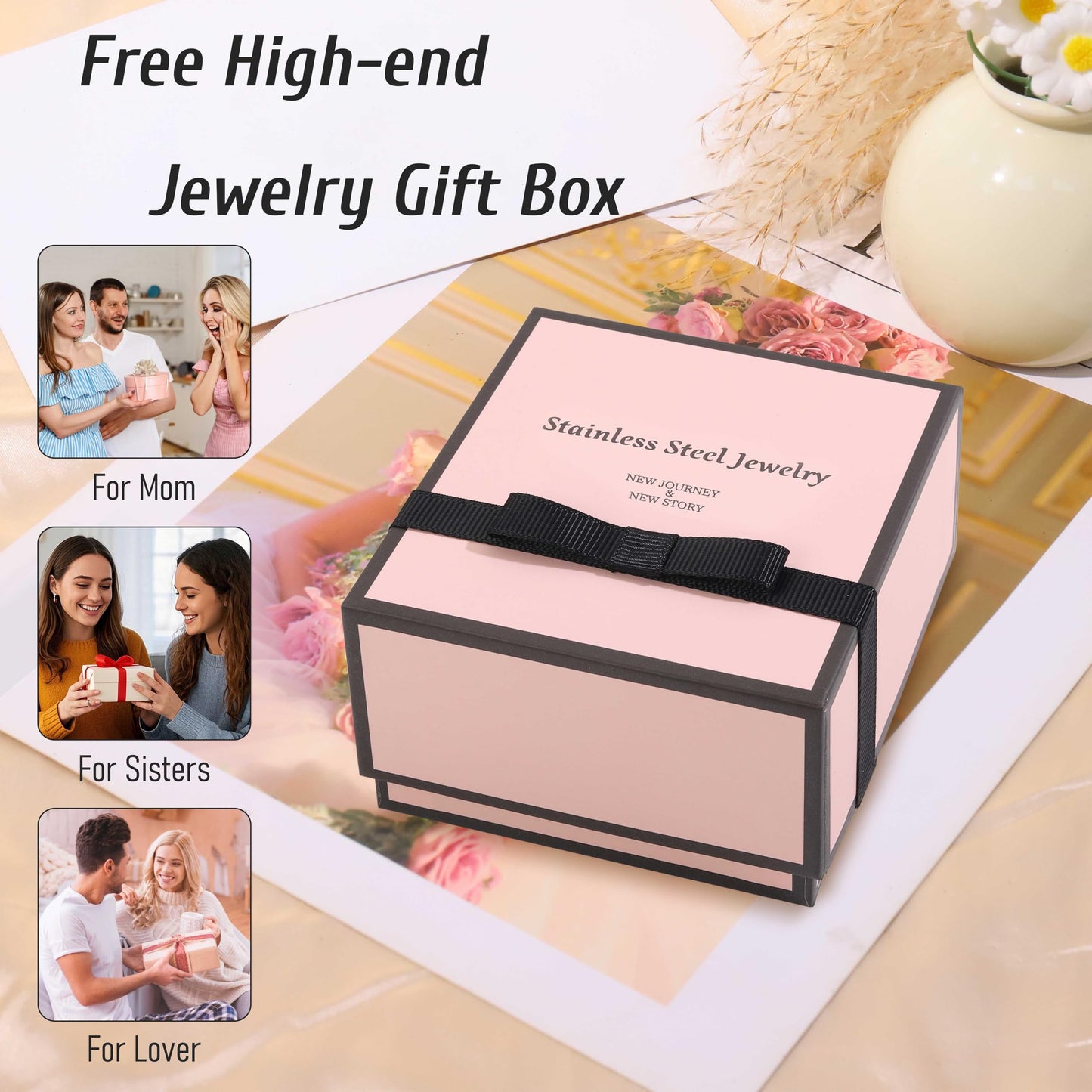 18K Gold Plated Stackable Love Bangle Bracelets for Women,Silver Chain Link Watch Bracelet,Non-Tarnish Jewelry with Adjustable Tool.(2pcs-B Silver)