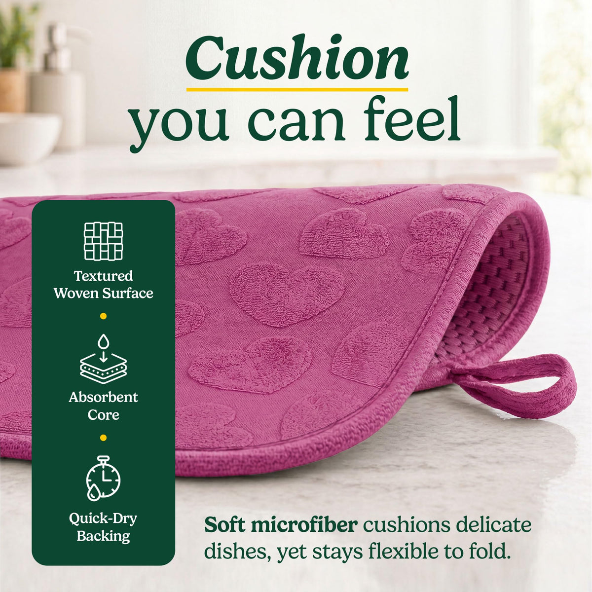 Cuisinart Dish Drying Mat for Kitchen Counter (2 Count)